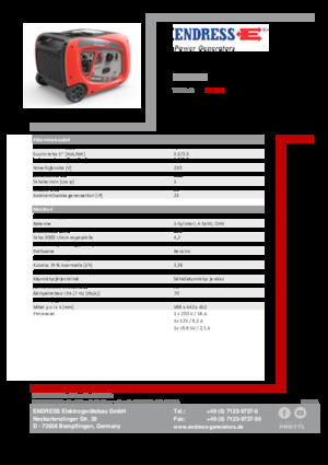 Groupes électrogènes à essence Endress ESE 3000i