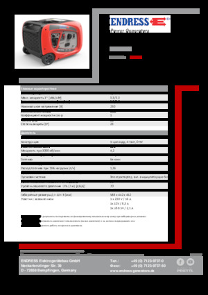 Groupes électrogènes à essence Endress ESE 3000i