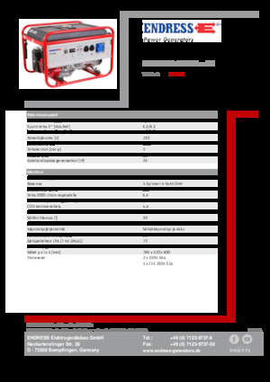 Groupes électrogènes à essence Endress ESE 606 HS-GT ES