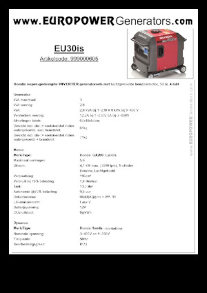 Groupes électrogènes à essence Europower EU30is