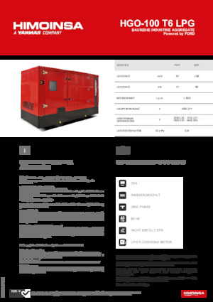 Groupes électrogènes à essence HIMOINSA HGO-100 T6 LPG