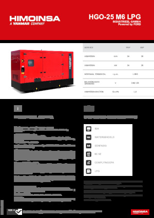 Groupes électrogènes à essence HIMOINSA HGO-25 M6 LPG