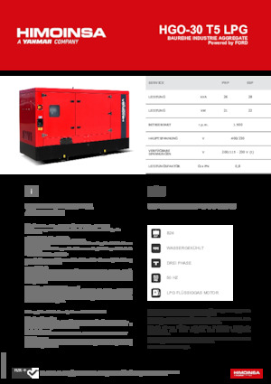 Groupes électrogènes à essence HIMOINSA HGO-30 T5 LPG