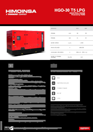 Groupes électrogènes à essence HIMOINSA HGO-30 T5 LPG