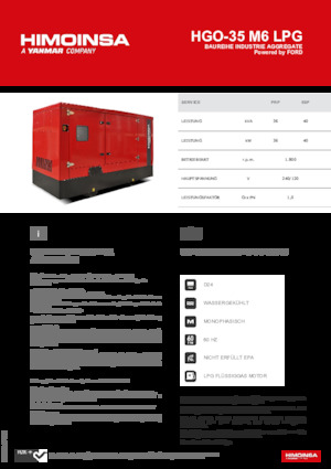 Groupes électrogènes à essence HIMOINSA HGO-35 M6 LPG