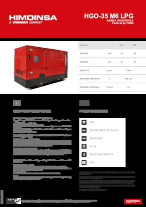 Groupes électrogènes à essence HIMOINSA HGO-35 M6 LPG