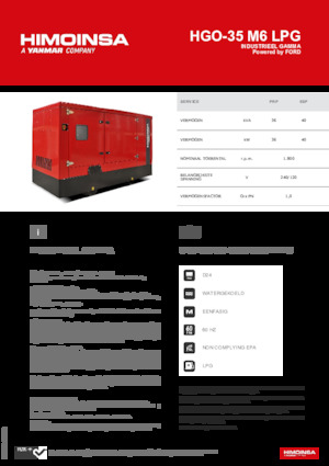 Groupes électrogènes à essence HIMOINSA HGO-35 M6 LPG