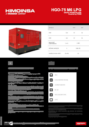 Groupes électrogènes à essence HIMOINSA HGO-75 M6 LPG