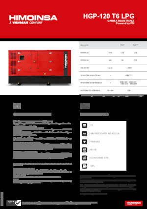 Groupes électrogènes à essence HIMOINSA HGP-120 T6 LPG