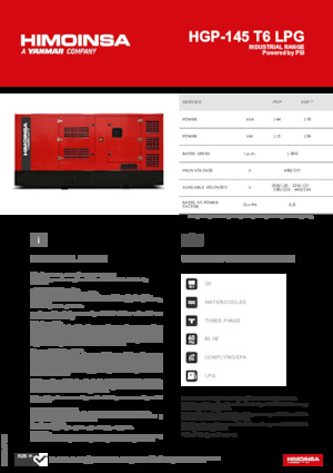 Groupes électrogènes à essence HIMOINSA HGP-145 T6 LPG