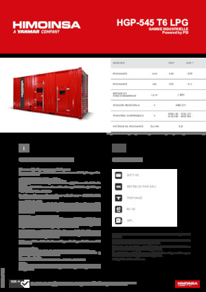 Groupes électrogènes à essence HIMOINSA HGP-545 T6 LPG
