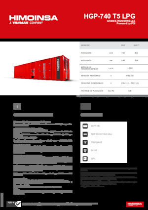 Groupes électrogènes à essence HIMOINSA HGP-740 T5 LPG
