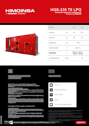 Groupes électrogènes à essence HIMOINSA HGS-335 T6 LPG