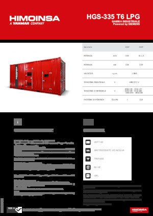 Groupes électrogènes à essence HIMOINSA HGS-335 T6 LPG