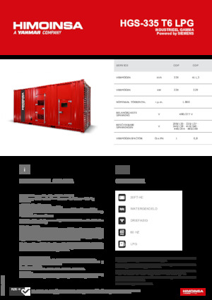 Groupes électrogènes à essence HIMOINSA HGS-335 T6 LPG