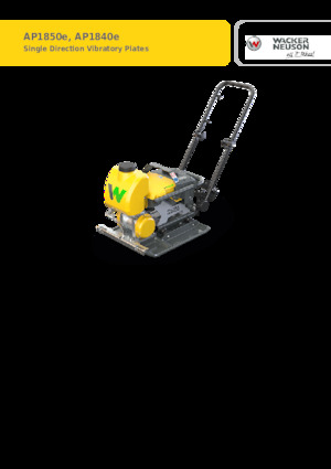 Plaques vibrantes unidirectionnelles Wacker Neuson AP1850e
