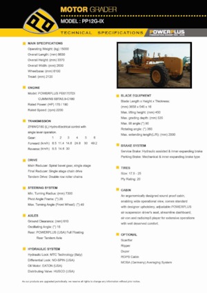 Niveleuses PowerPlus PP12G-IX