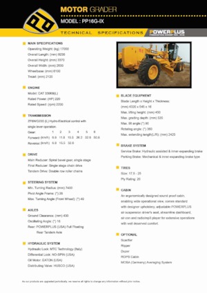 Niveleuses PowerPlus PP16G-IX