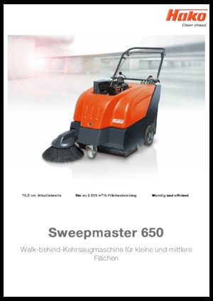 Balayeuses mécaniques manuelles Hako Sweepmaster B 650
