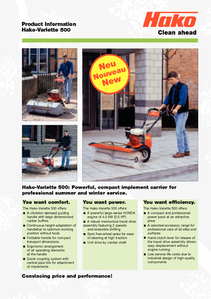 Balayeuses mécaniques manuelles Hako Variette 500