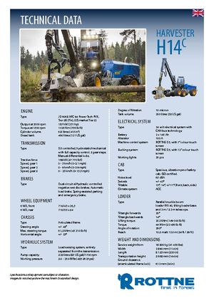 Abatteuse forestière Rottne H 14 C