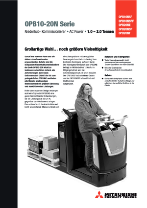 Préparateurs de commandes Mitsubishi OPB 10 NSPF