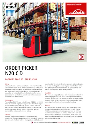 Préparateurs de commandes Linde N20C D