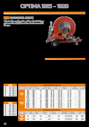 Enrouleurs de tuyau IRRIFRANCE Optima 1020 110/340
