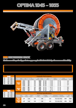 Enrouleurs de tuyau IRRIFRANCE Optima 1055 Boggie 125/600