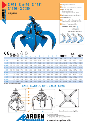 Godets à clapet hydr. Arden G 951