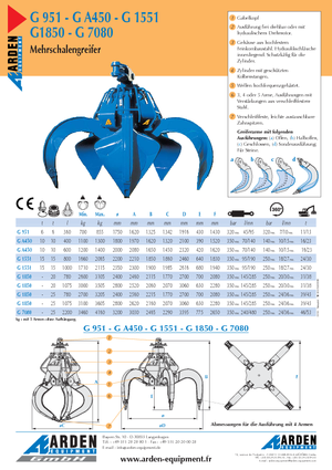 Godets à clapet hydr. Arden G 951