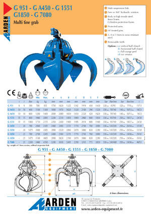 Godets à clapet hydr. Arden GA 450