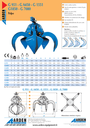 Godets à clapet hydr. Arden GA 450