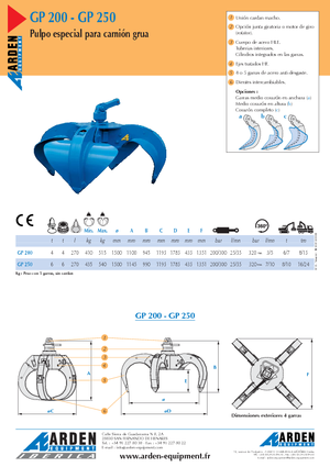 Godets à clapet hydr. Arden GP 200