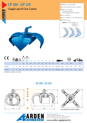 Godets à clapet hydr. Arden GP 200