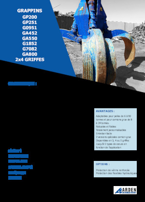 Godets à clapet hydr. Arden GA550