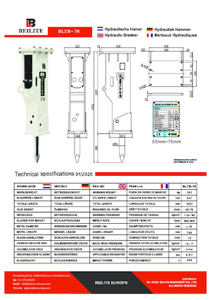 Marteaux -piqueurs hydrauliques Beilite BLTB-70