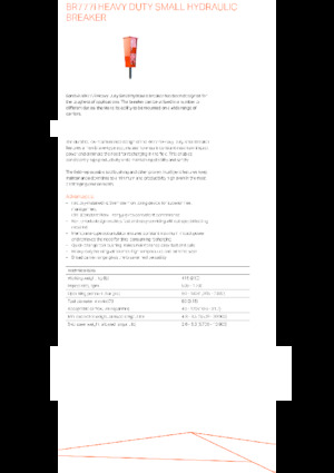Marteaux -piqueurs hydrauliques Sandvik BR777i