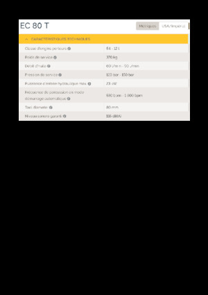 Marteaux -piqueurs hydrauliques Epiroc EC 80 T