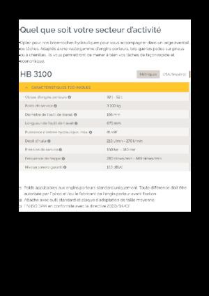 Marteaux -piqueurs hydrauliques Epiroc HB 3100