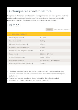 Marteaux -piqueurs hydrauliques Epiroc HB 3100