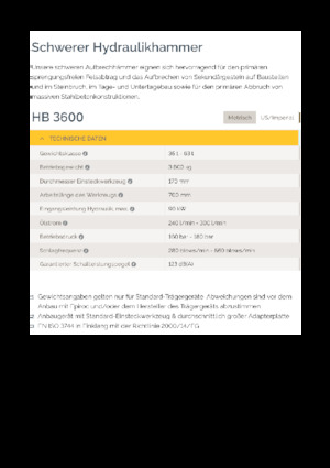 Marteaux -piqueurs hydrauliques Epiroc HB 3600