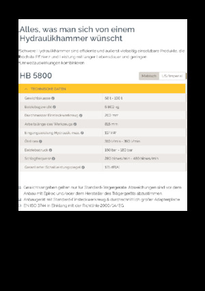 Marteaux -piqueurs hydrauliques Epiroc HB 5800