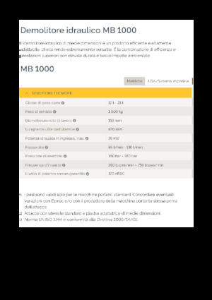Marteaux -piqueurs hydrauliques Epiroc MB 1000