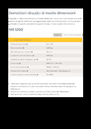 Marteaux -piqueurs hydrauliques Epiroc MB 1200