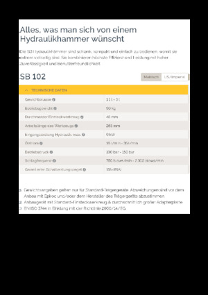 Marteaux -piqueurs hydrauliques Epiroc SB 102