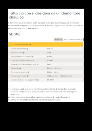 Marteaux -piqueurs hydrauliques Epiroc SB 102