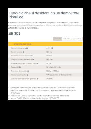 Marteaux -piqueurs hydrauliques Epiroc SB 302