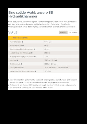 Marteaux -piqueurs hydrauliques Epiroc SB 52