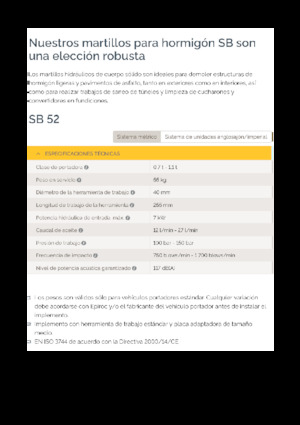 Marteaux -piqueurs hydrauliques Epiroc SB 52